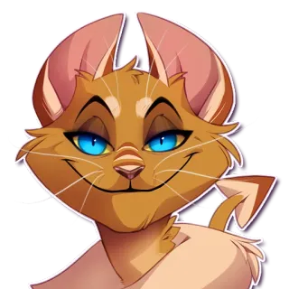 😏 08d3abc2 chat, animal, dessin animé, illustration, souriant, personnage telegram sticker