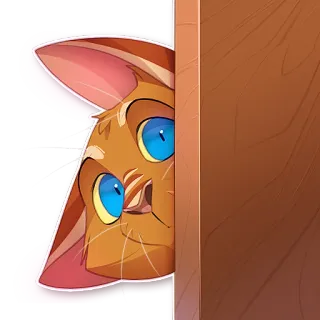 🙈 1d80c722 chat, qui regarde, animal, dessin animé, chat orange, illustration telegram sticker