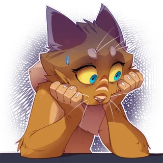 😨 2e2c876e chat, félin, animal, dessin animé, mignon, dessin, animal domestique, mammifère telegram sticker