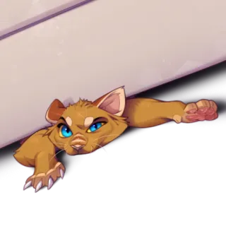 🙃 309a9aba chat, animal, félin, dessin animé, autocollant telegram sticker