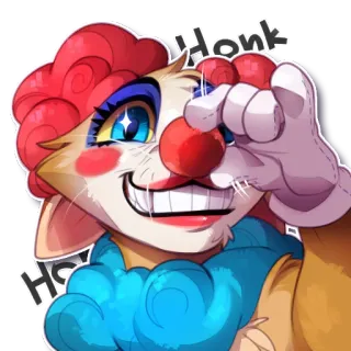 🤡 44389db2 Honk Honk Clown, Animal, Furry, Dessin animé, Drôle, Sticker telegram sticker
