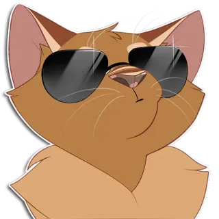 😎 4b457cd8 chat, lunettes de soleil, cool, animal, autocollant, animal domestique, mignon telegram sticker