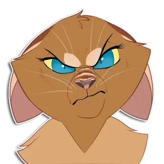 😠 555d3f91 chat, dessin animé, animal, autocollant, félin, en colère, expression telegram sticker