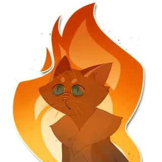 🔥 7ef14942 chat, feu, autocollant, dessin animé, animal, animal de compagnie, flamme telegram sticker