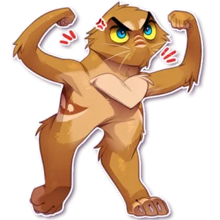😡 a75d60bb chat, colère, dessin animé, animal, drôle, personnage telegram sticker