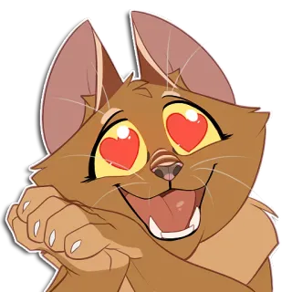 😍 c5e77afa chat, amour, coeurs, mignon, animal, dessin animé, joyeux telegram sticker