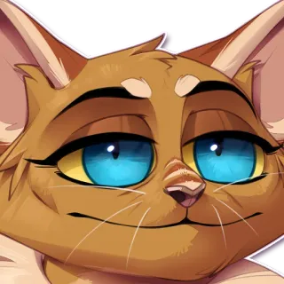 😟 d70b5576 chat, animal, poilu, dessin animé, autocollant telegram sticker