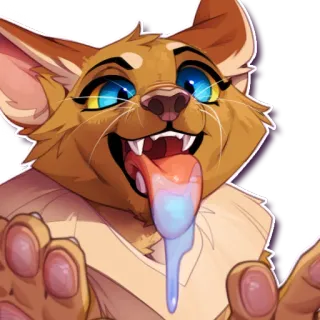 👅 dbad2980 chat, dessin animé, animal, drôle, mignon telegram sticker