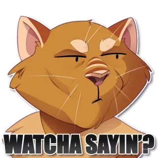 😒 efa3a68e WATCHA SAYIN'? chat, animal, qu'est-ce que tu dis, autocollant telegram sticker