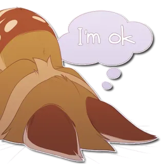 😣 f5629819 I'm ok ok, triste, fantaisiste, dessin animé telegram sticker