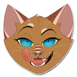 😋 f958a7df chat, lécher, dessin animé, animal, animal de compagnie, mignon, autocollant telegram sticker