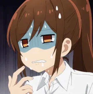 🗝 0553f867 애니메이션, 캐릭터, 땀, 걱정, 스트레스, 불안, 표정, 두려움 telegram sticker