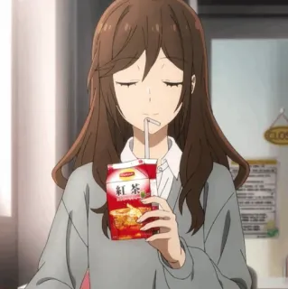 🕰 23bf3d48 紅茶 애니메이션, 소녀, 차, 마시는, 만화 telegram sticker