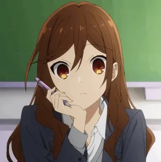 🗝 3cfa4508 애니메이션, 소녀, 유니폼, 여고생, 생각, 인물 사진 telegram sticker