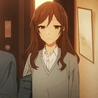 🕰 42558f19 Hori Kyouko Horimiya 애니메이션, 소녀, 교복, 귀여운, 호리, 호리미야, 쿄코 telegram sticker