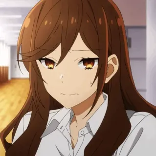 🍁 83bffdb0 애니메이션 여자, 갈색 머리, 교복, 귀여운, 만화 telegram sticker