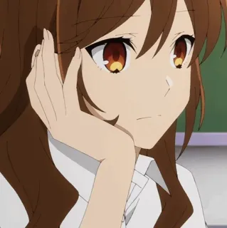 🗝 902e63e4 애니메이션, 소녀, 교복, 갈색 머리, 귀여운, 캐릭터, 만화 telegram sticker