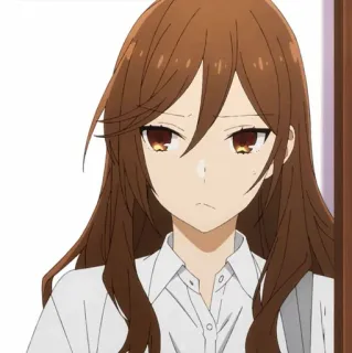 🕰 9b776c16 Hori Kyouko Horimiya 애니메이션, 호리미야, 호리 쿄코, 캐릭터, 갈색 머리, 교복 telegram sticker