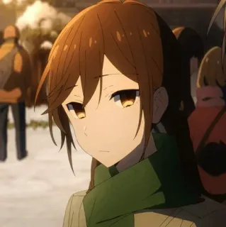 🍁 b2d69803 애니메이션, 소녀, 인물 사진, 만화, 머플러, 겨울 telegram sticker