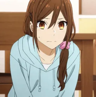 🕰 b7c6d4b9 애니메이션 소녀, 갈색 머리, 포니테일, 귀여운, 만화, 여성, 캐릭터 telegram sticker