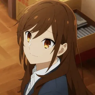 🕰 d1592090 애니메이션, 여자, 갈색 머리, 만화, 초상화 telegram sticker