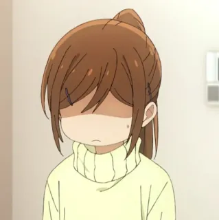 🕰 d561dd5f 애니메이션, 소녀, 만화, 인물 사진, 갈색 머리, 일러스트 telegram sticker