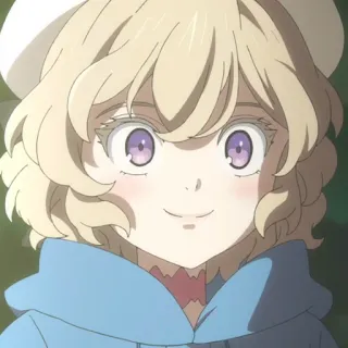 🧩 1d2970d5 anime, blonde hair, smiling, cartoon, girl telegram sticker