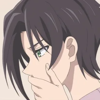 👒 2f3088e7 anime, manga, character, sad, pensive, melancholy, facial expression telegram sticker