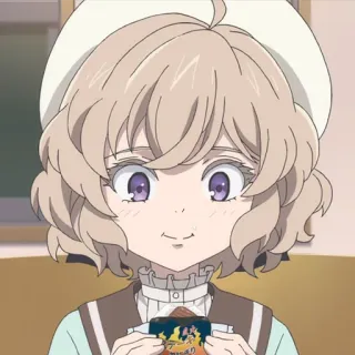 🧩 9cc288f3 デニッシュショコラ anime, girl, dessert, chocolate, cute, character, food, drawing telegram sticker