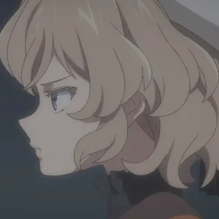 🧩 c419fd8f anime, female character, portrait, sad, side view, light brown hair telegram sticker