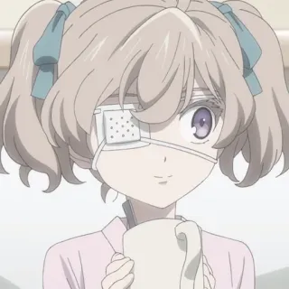🧩 cfdaad35 anime, girl, eye patch, cute, bandage, character telegram sticker