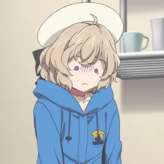 🧩 db87a9d3 anime, girl, cartoon, sad, cute, character, illustration telegram sticker