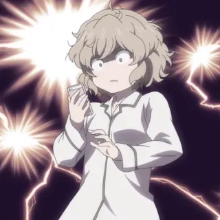 🧩 f591ce72 anime, shocked, girl, lightning, cartoon telegram sticker