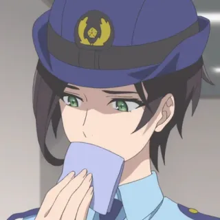 👒 f8b879e6 anime, police, woman, officer, uniform telegram sticker