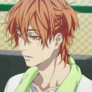 🧲 42edb5ec 애니메이션, 소년, 슬픈, 캐릭터, 주황색 머리, 눈물 telegram sticker