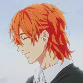 🧲 4cae92b7 애니메이션, 만화, 주황색 머리, 웃음, 일러스트 telegram sticker