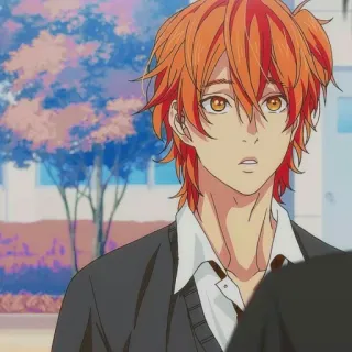 🧲 59cbc716 애니메이션, 캐릭터, 주황색 머리, 소년, 학생, 교복 telegram sticker