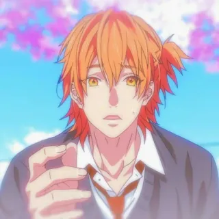 🧲 5bb3087f 애니메이션, 캐릭터, 주황색 머리, 감정적인, 남성, 슬픈 telegram sticker