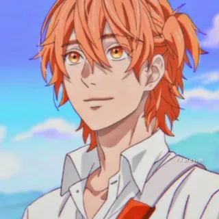 🧲 6ca9b17d 애니메이션, 주황색 머리, 남성, 캐릭터, 만화, 일러스트 telegram sticker