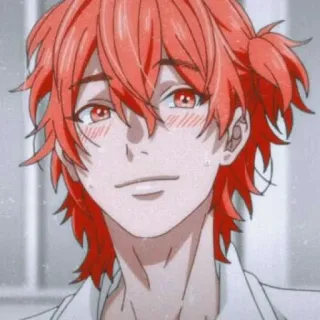 🧲 d1902cb9 애니메이션, 남성, 빨간 머리, 인물 사진, 귀여운, 잘생긴 telegram sticker