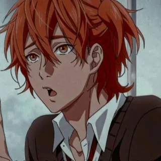 🧲 f49350c8 애니메이션, 만화, 캐릭터, 만화, 주황색 머리, 갈색 눈, 남성, 애니 telegram sticker