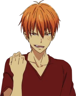 💪 1d2c55d3 Kyo Sohma Fruits Basket 애니메이션, 캐릭터, 소마 쿄우, 후르츠 바스켓, 화난, 주먹 telegram sticker