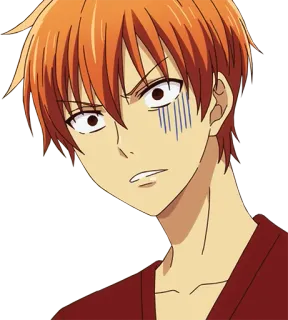 😰 4cbc92cf Kyo Sohma Fruits Basket 애니메이션, 교 소마, 후르츠 바스켓, 만화, 화남, 짜증 telegram sticker