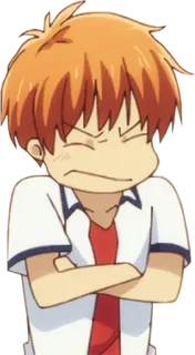 😏 774147cd Kyo Sohma Fruits Basket 애니메이션, 쿄우 소마, 후르츠 바스켓, 화남, 만화, 치비 telegram sticker