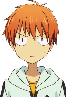 😐 8089b683 Kyo Sohma Fruits Basket 애니메이션, 소마 쿄우, 후르츠 바스켓, 만화, 주황색 머리, 찌푸린 얼굴 telegram sticker