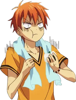 🤢 9901e47c Kyo Sohma Fruits Basket 애니메이션, 캐릭터, 소마 쿄우, 후르츠 바스켓, 주황색 머리, 불만 telegram sticker