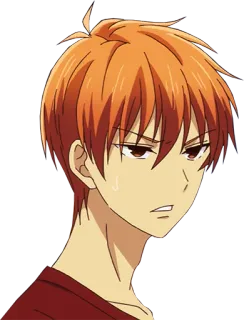 🤨 a36c62c1 Kyo Sohma Fruits Basket 애니메이션, 주황색 머리, 쿄우, 소마, 후르츠 바스켓, 만화 telegram sticker
