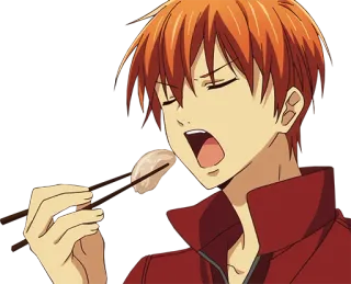 🥟 c47c06d9 Kyo Sohma Fruits Basket 애니메이션, 만화, 쿄우 소마, 후르츠 바스켓, 음식, 먹기, 젓가락 telegram sticker