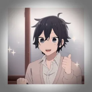 💫 7dca26b4 Izumi Miyamura Horimiya Anime, Nhân vật, Nụ cười, Phim hoạt hình, Horimiya, Izumi Miyamura, Ngón tay cái giơ lên whatsapp sticker