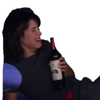 😖 0997000d 泣く, 女性, ワイン, ボトル, 悲しい, ソファ telegram sticker